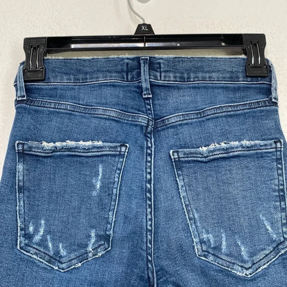AGOLDE Sophie High Rise Skinny Crop Medium Wash Distressed Ripped Size 25